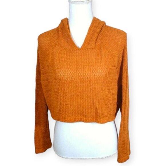 FOREVER 21 MUSTARD CROP HOODIE SZ.M EUC - Picture 1 of 4